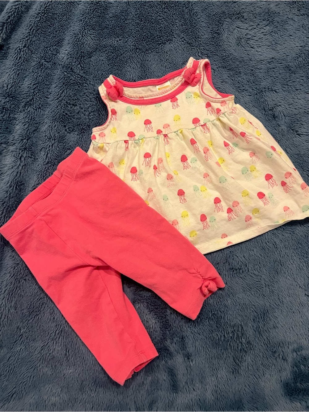 Gymboree Pink Jellyfish Tank Top & Coral Leggings Set